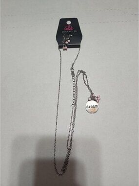 paparazzi necklace & earrings Set Dream And Faith